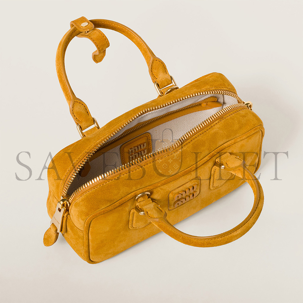 MIU MIU ARCADIE PADDED SUEDE TOP-HANDLE BAG 5BB142 (22*10.5*7.5cm) MIU MIU ARCADIE PADDED SUEDE TOP-HANDLE BAG 5BB142 (22*10.5*7.5cm)